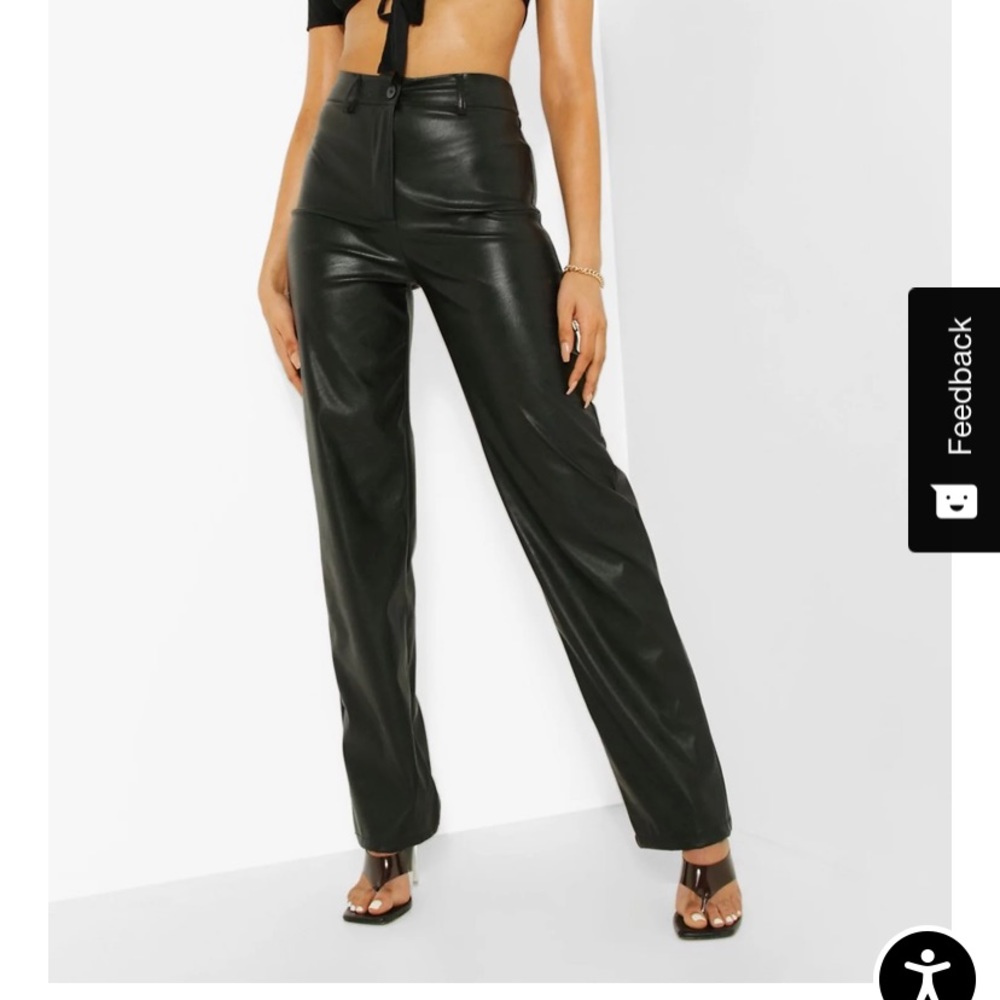 Faux leather pants